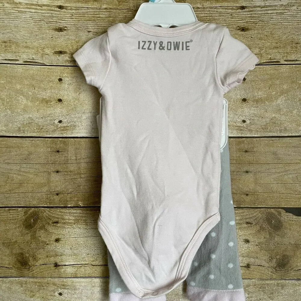 Izzy & Owie Easter “Some Bunny Loves You” Pink Bodysuit & Legging Set - Size 6M